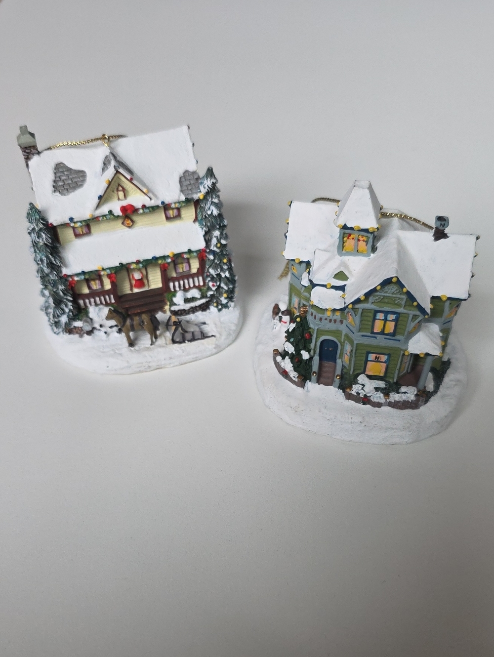 Vintage Thomas Kinkade Illuminated Ornaments Winter Memories Victorian Christmas